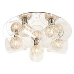 Plafoniera Carmen 5, tip soclu G9, 5 x 40 W, cu bile din metal si sticla transparenta