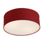 Plafoniera Sore, tip soclu E27, 2 x 42 W, metal si material textil rosu