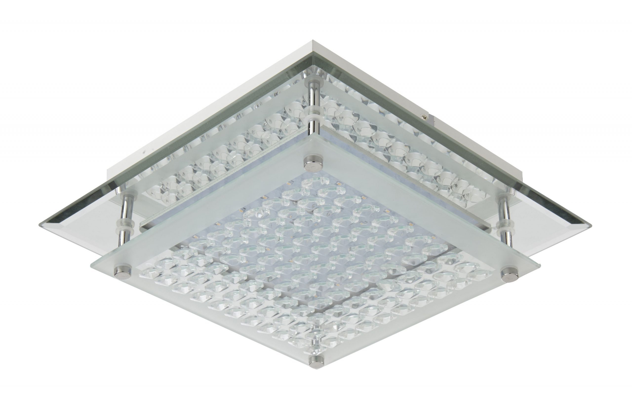 (DL) Plafoniera LED alba, 9.5 W, 1180 lm, metal si sticla Quadratto - Image 2