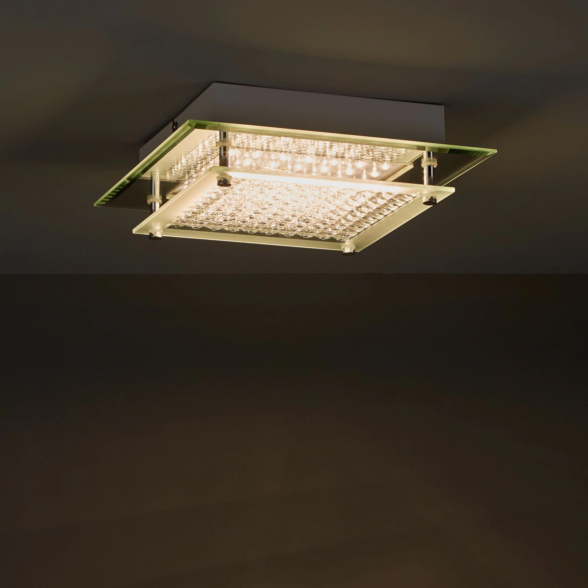 (DL) Plafoniera LED alba, 9.5 W, 1180 lm, metal si sticla Quadratto - Image 5