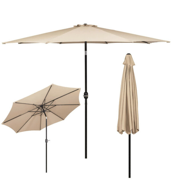 Umbrela terasa gradina, cu manivela si inclinare, diametru 300cm, Taupe - Image 17