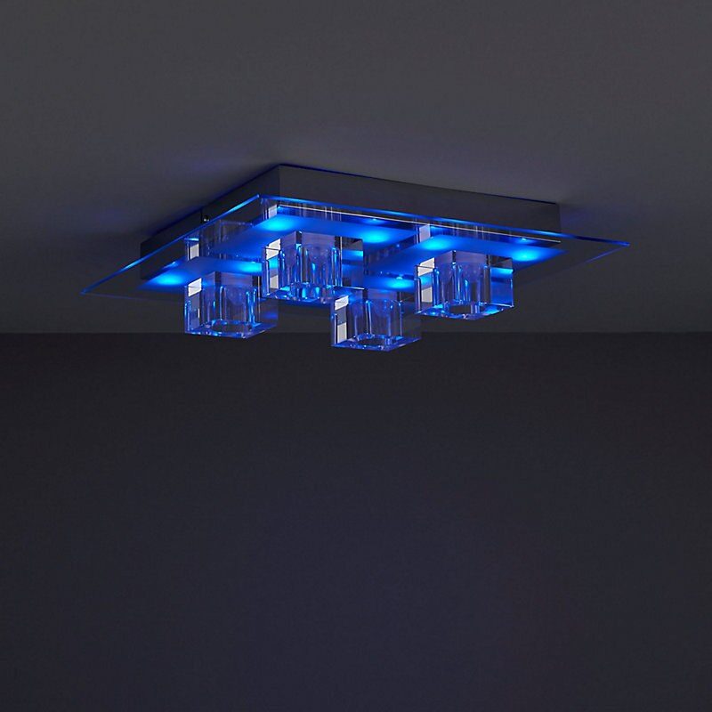 (DL) Plafoniera LED cromata, 72W, telecomanda, iluminare in 5 variante culoare - Image 6