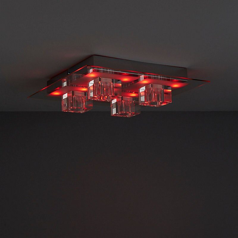 (DL) Plafoniera LED cromata, 72W, telecomanda, iluminare in 5 variante culoare - Image 7