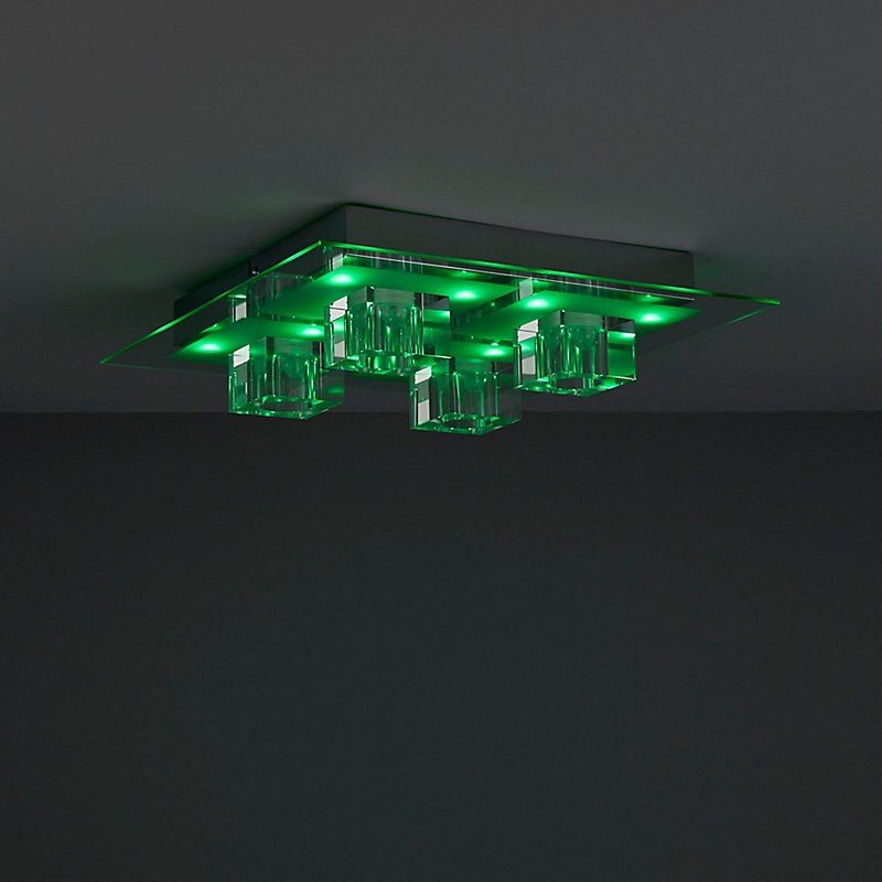 (DL) Plafoniera LED cromata, 72W, telecomanda, iluminare in 5 variante culoare - Image 8