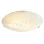 Plafoniera Gaia sticla, 2x60W cu cristale transparente