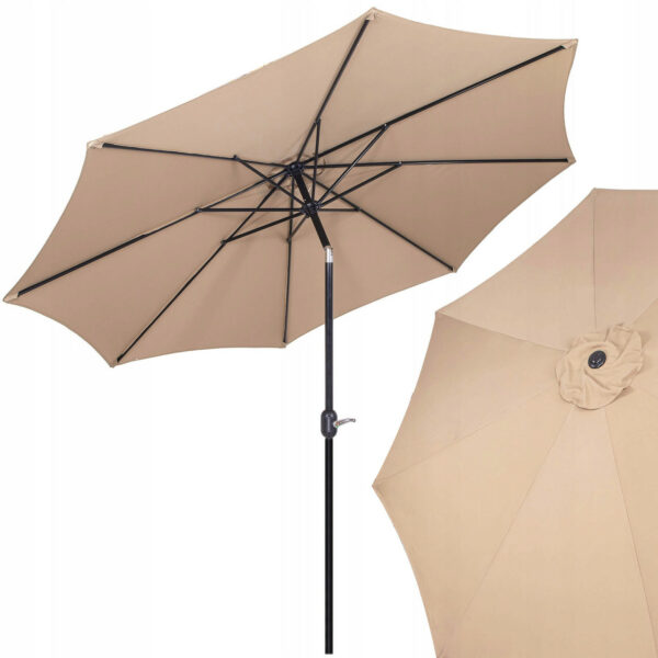 Umbrela terasa gradina, cu manivela si inclinare, diametru 300cm, Taupe - Image 8