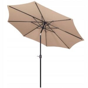 Umbrela terasa gradina, cu manivela si inclinare, diametru 300cm, Taupe
