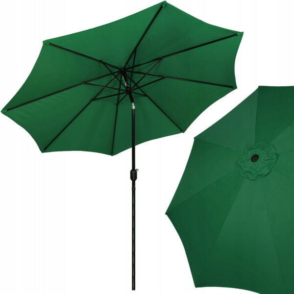 Umbrela terasa gradina, cu manivela si inclinare, GU24, diametru 300cm, Verde - Image 12