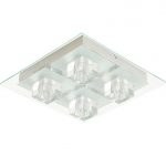 (DL) Plafoniera LED cromata, 72W, telecomanda, iluminare in 5 variante culoare