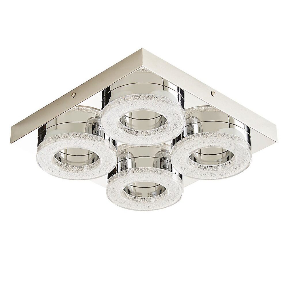 Plafoniera LED, argintie, 16 W, 1700 lm, 3000 K, metal si plastic Berna