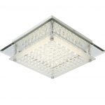 (DL) Plafoniera LED alba, 9.5 W, 1180 lm, metal si sticla Quadratto