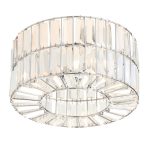 Plafoniera Paris cu margele, tip soclu G9, 3 x 40 W, metal si sticla