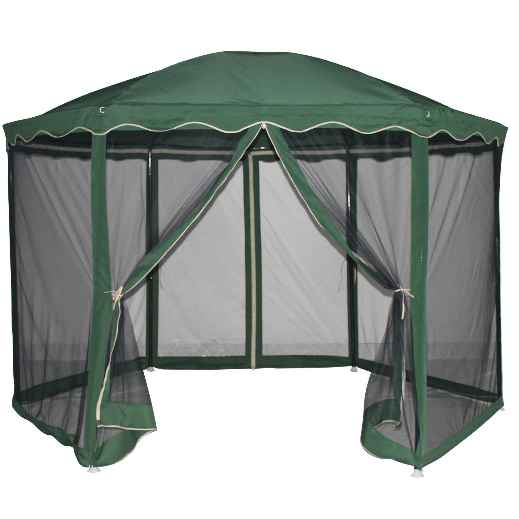 (DL) Pavilion de gradina cu plasa anti insecte si fermoar, hexagonal, 180cm, Verde