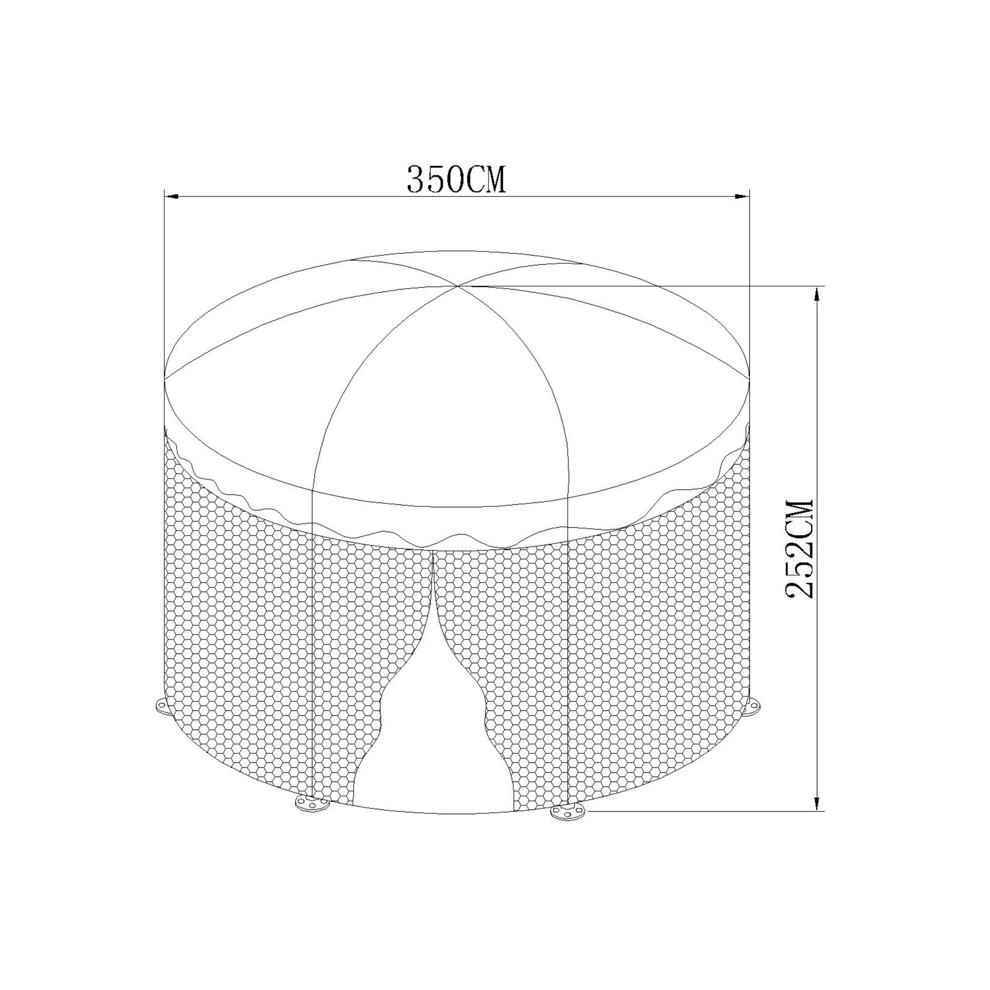 (DL) Pavilion de gradina cu plasa anti insecte si fermoar, hexagonal, 180cm, Verde - Image 5
