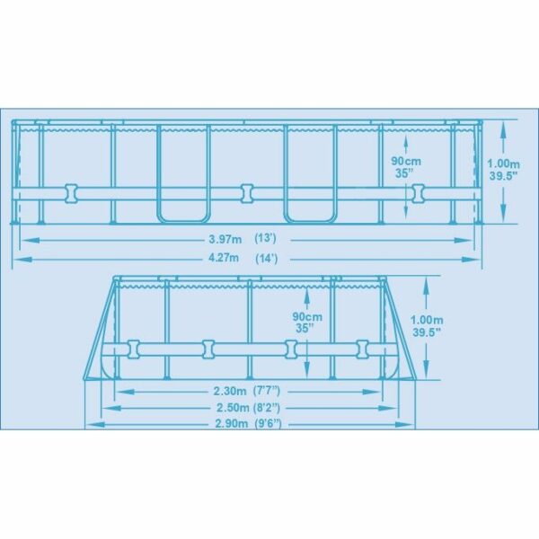 Piscina cadru metalic Bestway, 427x250x100 cm, 7.300 litri, model Rattan Swim VISTA 2 toate accesoriile incluse - Image 6