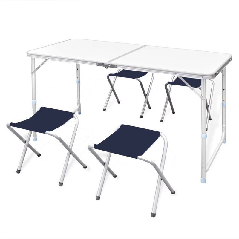 (DL) Set masa pliabila reglabila si 4 scaune, Sersimo, MDF, 120 x 60 cm