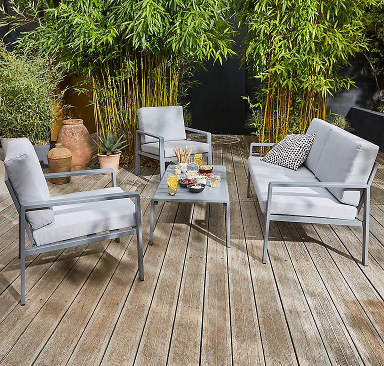 (DL) Set mobilier gradina/terasa Sersimo Medeea, 2 fotolii, canapea si masuta - Image 7