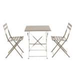 (DL) Set mobilier gradina/terasa/balcon Sersimo Metal, masa, 2 scaune, otel, gri