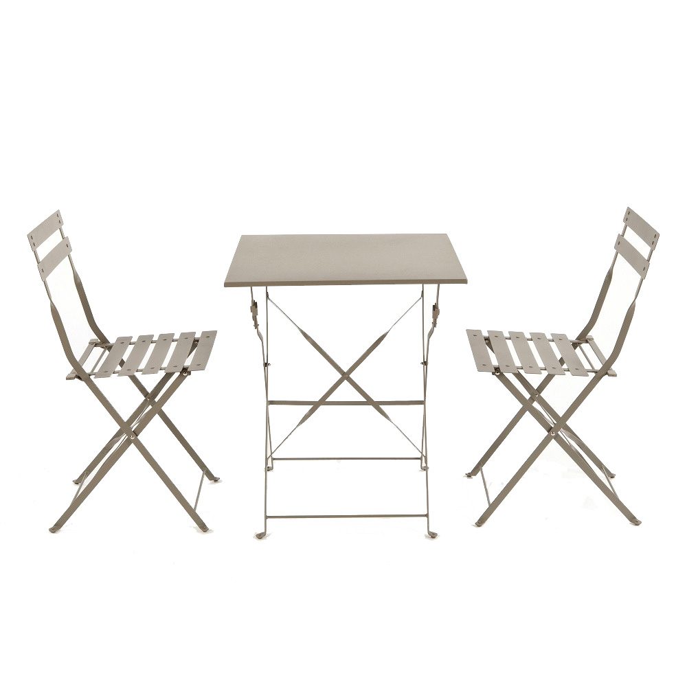 (DL) Set mobilier gradina/terasa/balcon Sersimo Metal, masa, 2 scaune, otel, gri
