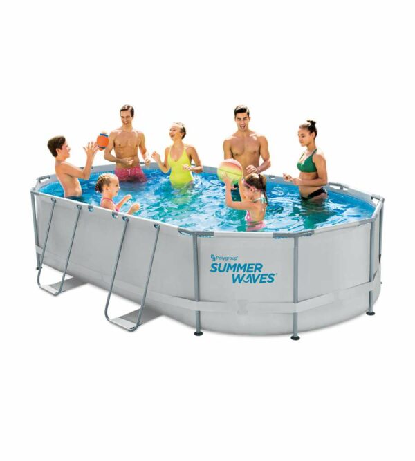 Piscina cadru metalic Summer Waves, 488x305x107 cm, 11.500 litri, cu toate accesoriile