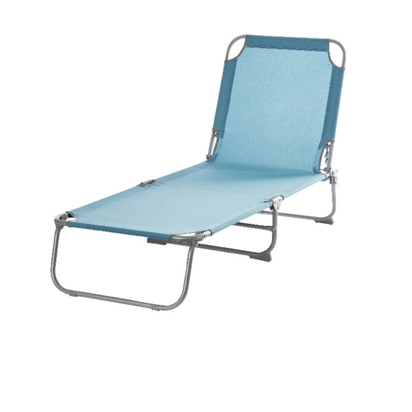 Sezlong pliant Sersimo, 186 x 56 cm, pentru plaja sau gradina, albastru, capacitate 110kg - Image 6