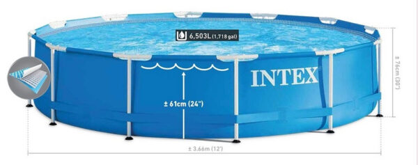 Piscina cadru metalic Intex, 366×76 cm, 6.500 litri, cu pompa de filtrare - Image 8
