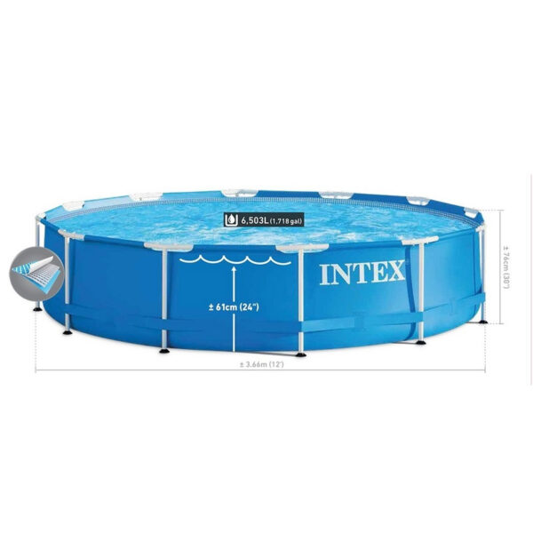 Piscina cadru metalic Intex, 366×76 cm, 6.500 litri, cu pompa de filtrare - Image 4