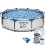 Piscina cadru metalic Bestway, 305x76 cm, 4.700 litri, cu pompa de filtrare