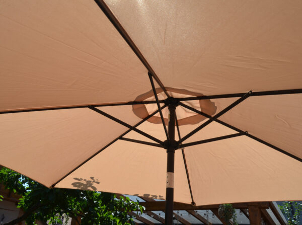 Umbrela terasa gradina, Sersimo Santorini, cu manivela si inclinare, rotunda 270cm, crem - Image 6