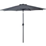 Umbrela terasa gradina, Sersimo Santorini, cu manivela si inclinare, rotunda 270cm, Gri