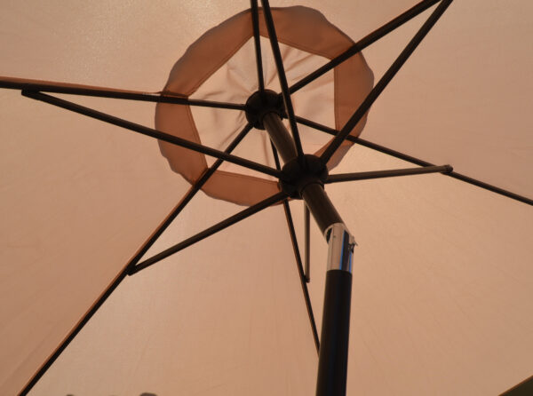 Umbrela terasa gradina, Sersimo Santorini, cu manivela si inclinare, rotunda 270cm, crem - Image 11