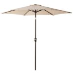 Umbrela terasa gradina, Sersimo Santorini, cu manivela si inclinare, rotunda 270cm, crem