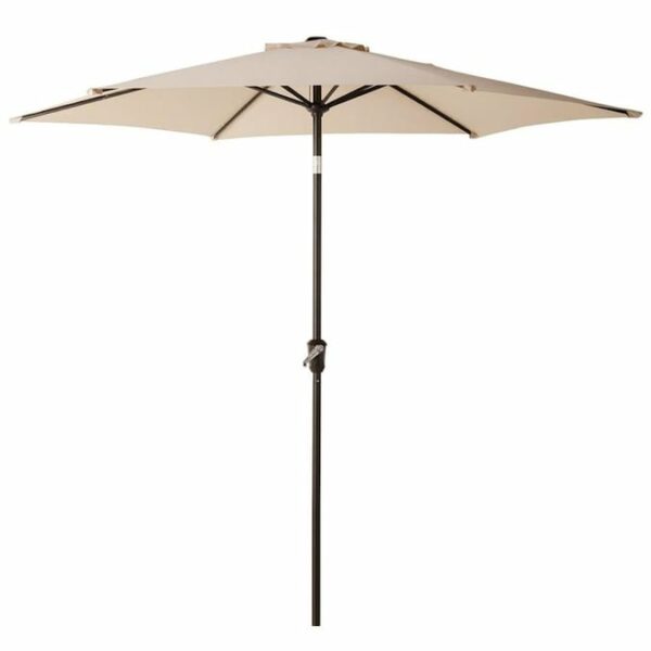 Umbrela terasa gradina, Sersimo Santorini, cu manivela si inclinare, rotunda 270cm, crem
