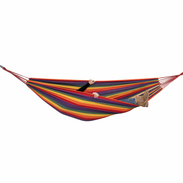 Hamac doua persoane, Sersimo, 100% Bumbac 200x150 cm, multicolor orange - Image 2