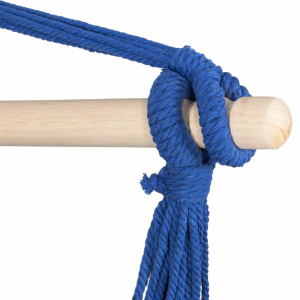 Hamac tip leagan suspendat pentru casa sau gradina, albastru-verde, 130x100cm, 150kg - Image 6