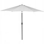 Umbrela terasa gradina, cu manivela si inclinare, GU20E, diametru 300cm, Argintiu