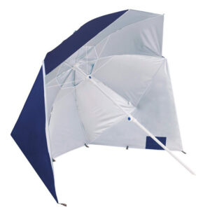 Umbrela tip cort de plaja XXL, cu 2 pereti laterali, BU15S, inaltime reglabila 140-220 cm, albastru inchis