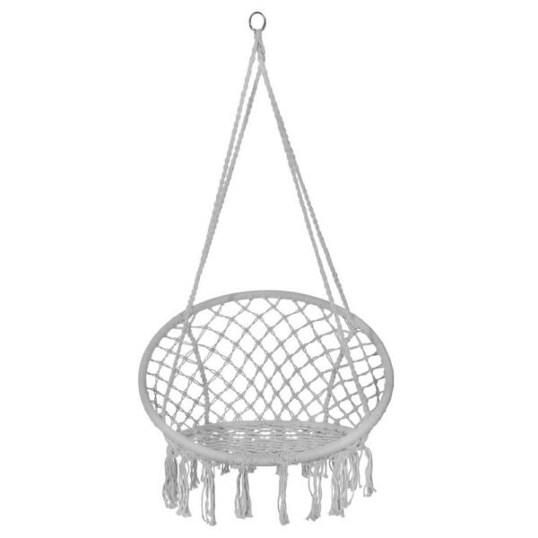 Függőfotel otthonra vagy kertbe, rojtokkal, 150kg, szürke - Image 15