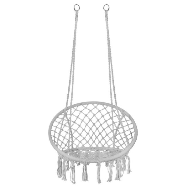 Függőfotel otthonra vagy kertbe, rojtokkal, 150kg, szürke - Image 16