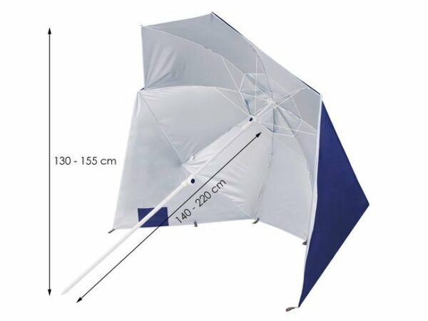 Umbrela tip cort de plaja XXL, cu 2 pereti laterali, BU15S, inaltime reglabila 140-220 cm, albastru inchis - Image 13