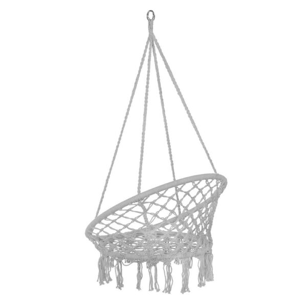 Függőfotel otthonra vagy kertbe, rojtokkal, 150kg, szürke - Image 7