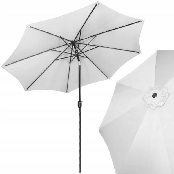 Umbrela terasa gradina, cu manivela si inclinare, GU20E, diametru 300cm, Argintiu - Image 3
