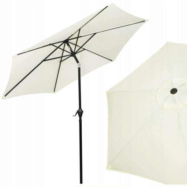 Umbrela terasa gradina, cu manivela si inclinare, GU13E, diametru 260cm, Crem - Image 2
