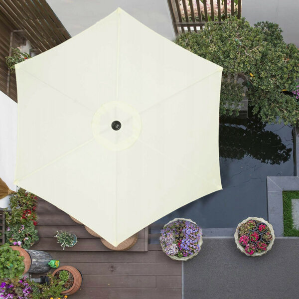 Umbrela terasa gradina, cu manivela si inclinare, GU13E, diametru 260cm, Crem - Image 8
