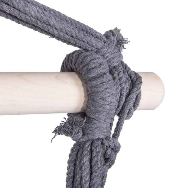 Hamac tip leagan suspendat pentru casa sau gradina HM12, gri inchis cu perne, 130x100cm, 150kg - Image 5