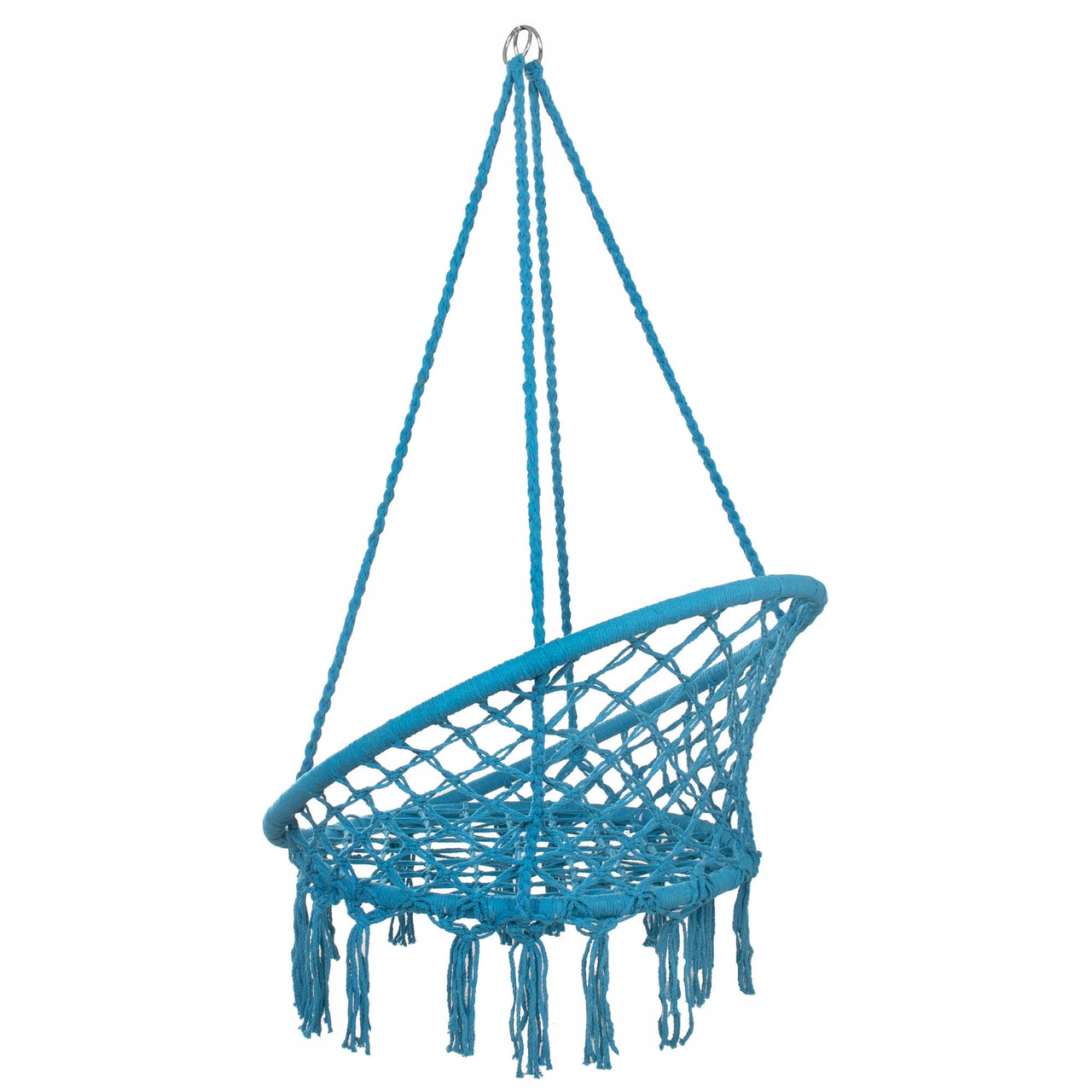 (DL) Scaun rotund tip leagan suspendat pentru casa sau gradina SPR25, cu franjuri, 150kg, albastru - Image 9