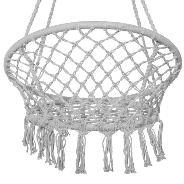 Függőfotel otthonra vagy kertbe, rojtokkal, 150kg, szürke - Image 13