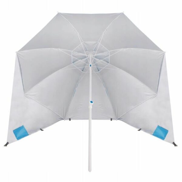 Umbrela tip cort de plaja XXL, cu 2 pereti laterali, BU14S, inaltime reglabila 140-220 cm, albastru - Image 7