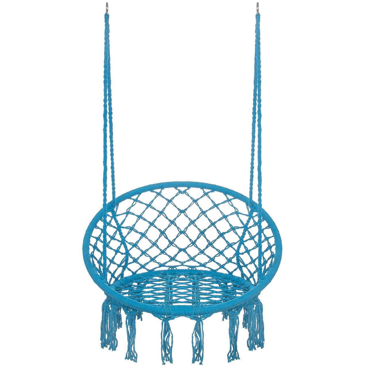 (DL) Scaun rotund tip leagan suspendat pentru casa sau gradina SPR25, cu franjuri, 150kg, albastru - Image 10