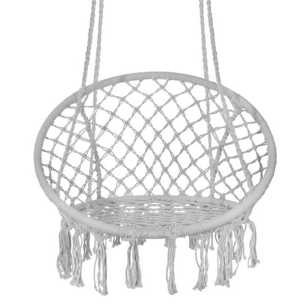 Függőfotel otthonra vagy kertbe, rojtokkal, 150kg, szürke - Image 14